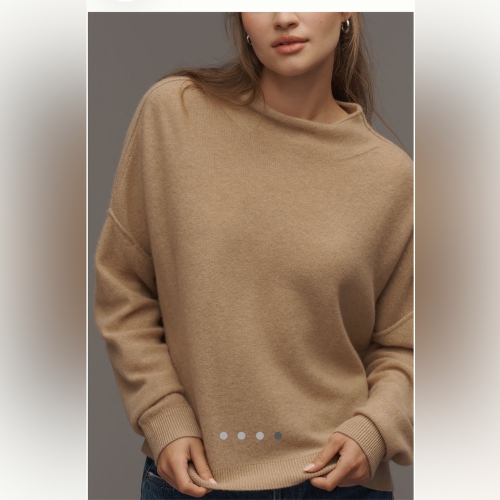 Pilcro Alani Cashmere Mock neck sweater - XL Sand dollar